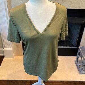 Size L Olive Tee. Worn several times. Listing #2423
